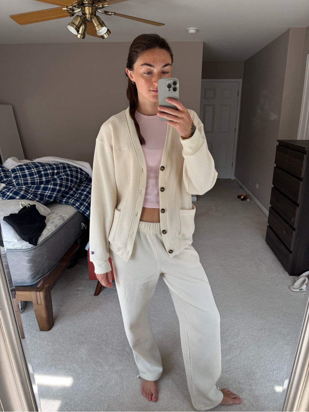 Champion Cream waffle lounge set